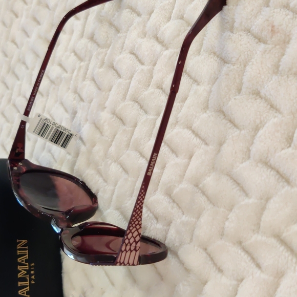 BALMAIN NWT Cat Eye Burgundy Sunglasses - Picture 3 of 6